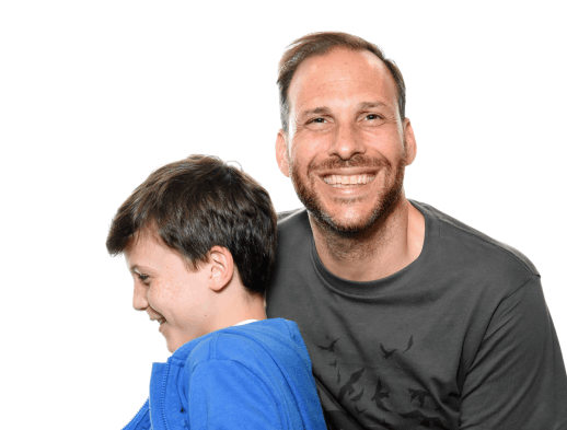 Father and  son having a family photo shoot