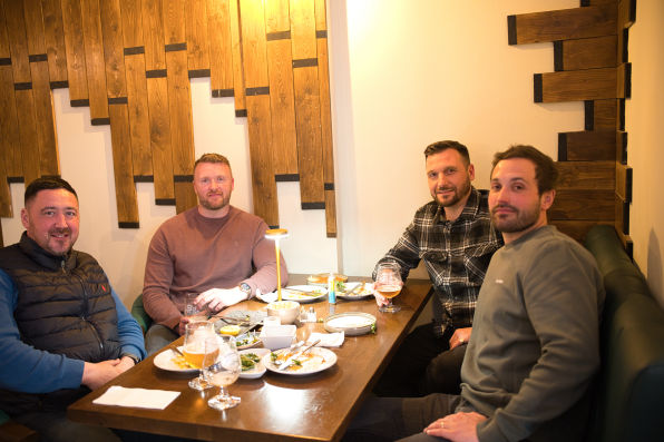 opening of  new restaurant staff and customers 